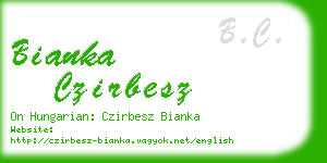 bianka czirbesz business card